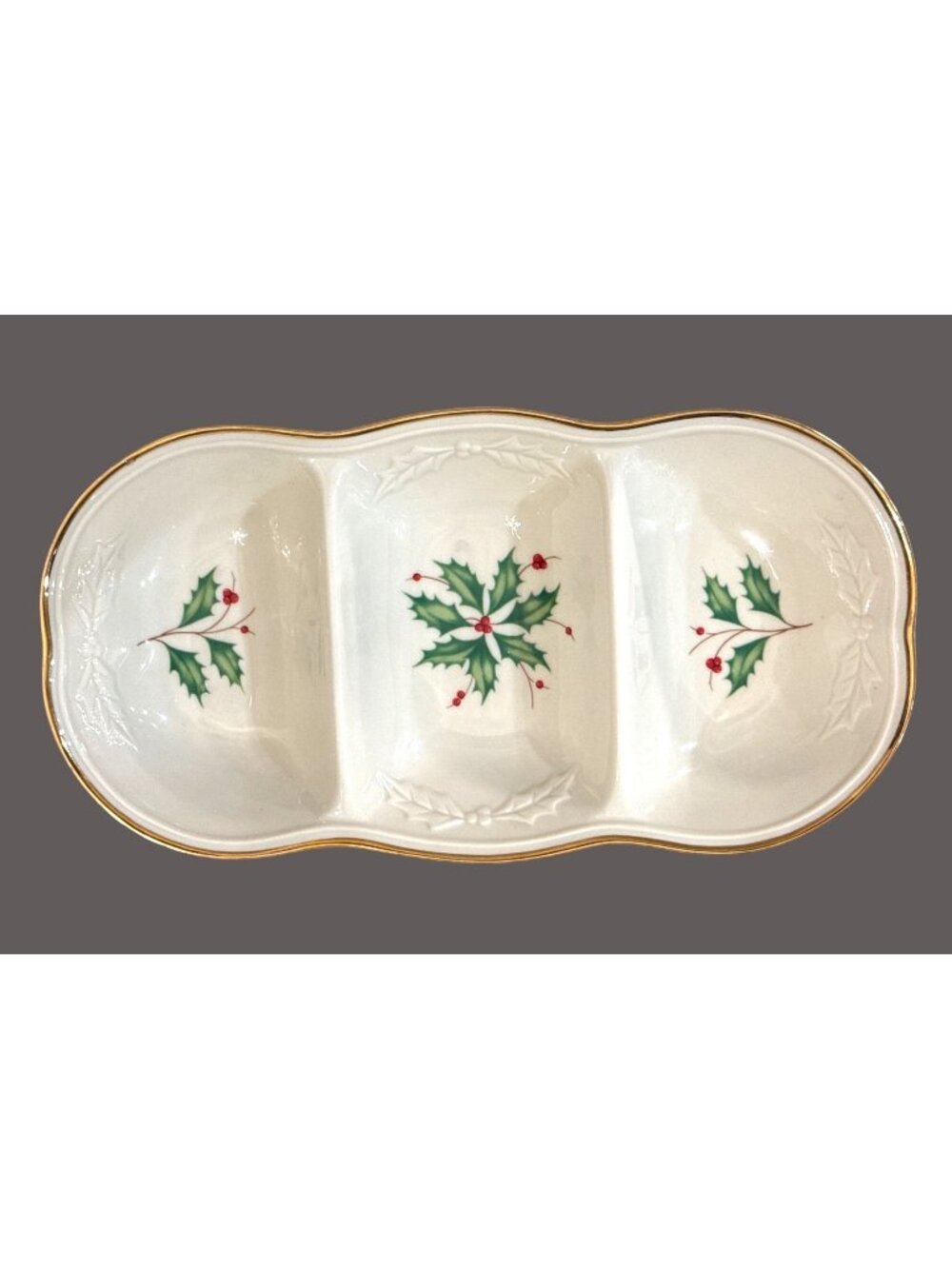 Vintage 1970's NWOT Lenox "New Dimensions" Divided Serving Dish